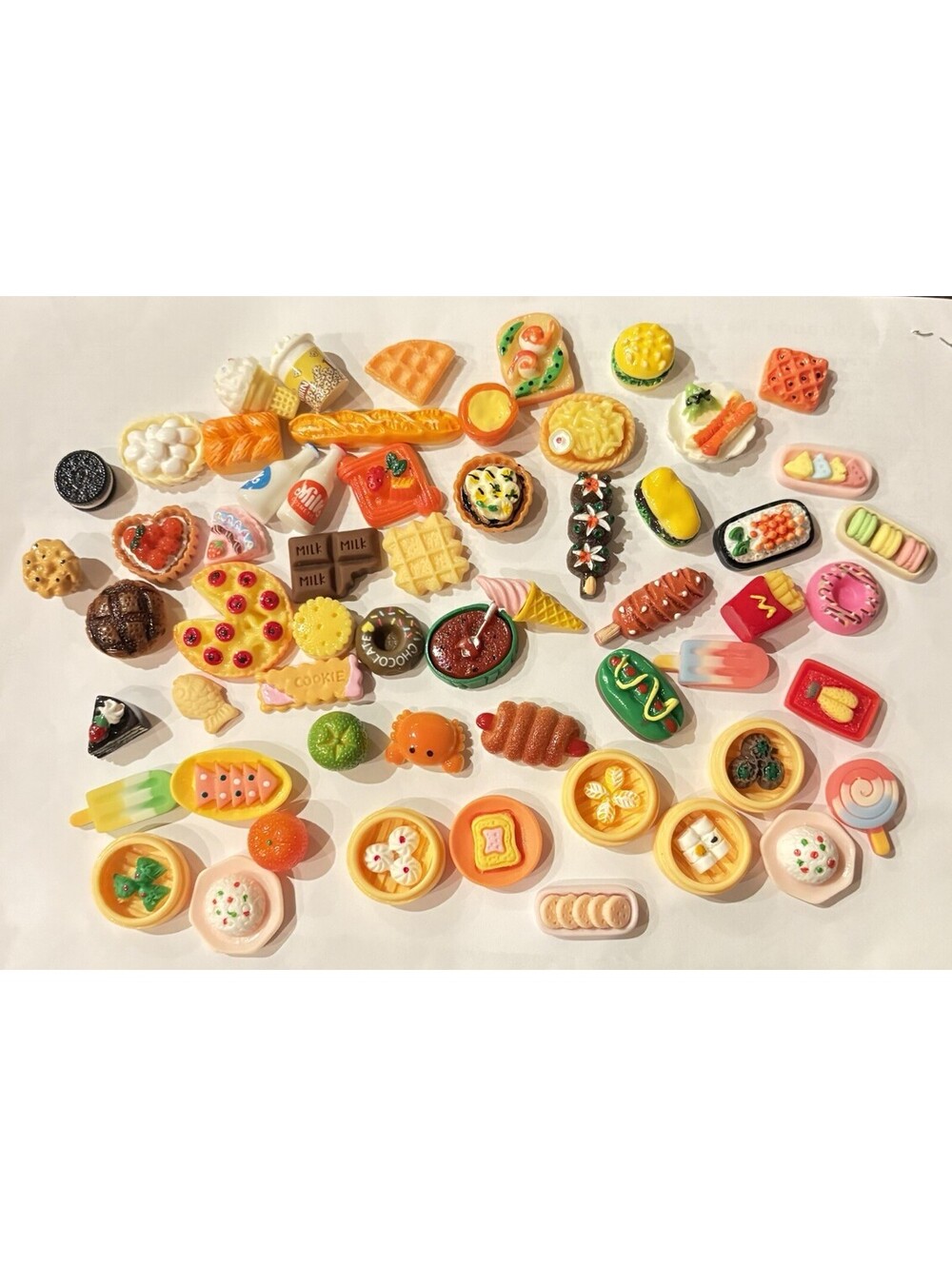 Lot Of 58 PCs Doll House /Barbie Food. Chinese Food. Snacks. Desserts  Drink